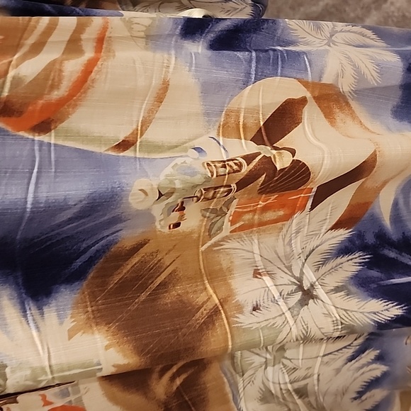 Tommy Bahama Short Sleeved 100% Silk Camp Shirt Abstract Print The Band - Picture 9 of 11